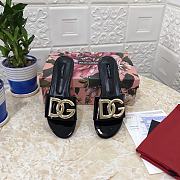 Dolce & Gabbana DG Black Patent Slides - 4