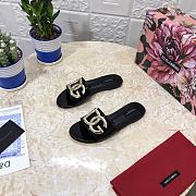 Dolce & Gabbana DG Black Patent Slides - 2