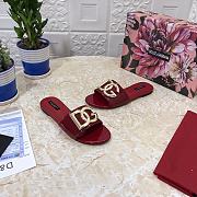 Dolce & Gabbana DG Red Patent Slides - 5