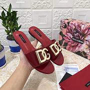 Dolce & Gabbana DG Red Patent Slides - 4