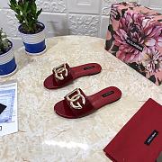 Dolce & Gabbana DG Red Patent Slides - 3