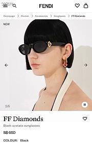 Fendi Diamond Black Sunglasses - 2