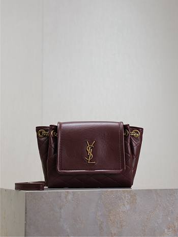 YSL Mini Nolita In Lambskin Red Wine 18x13x6cm
