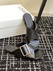 Loewe Petal Belt Flat Sandal Black Vegetable-tanned - 2