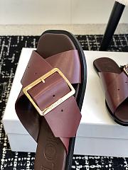 Loewe Petal Belt Flat Sandal Red Wine Vegetable-tanned - 4