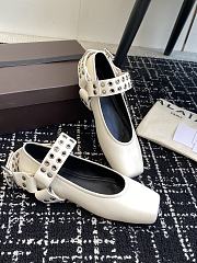 Alaia White Biker Flat Ballet Flats - 1