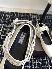 Alaia White Biker Flat Ballet Flats - 3