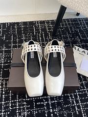 Alaia White Biker Flat Ballet Flats - 2