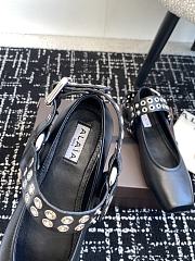 Alaia Black Biker Flat Ballet Flats - 2