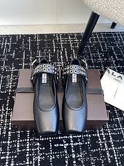 Alaia Black Biker Flat Ballet Flats - 3