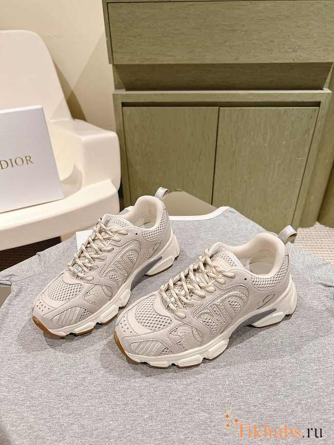 Dior Chrono Sneaker Beige Mesh Suede - 1