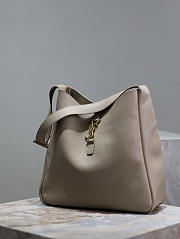 YSL Le 5 À 7 Large Grained Leather Dusty Grey 30x31x13cm - 6