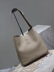 YSL Le 5 À 7 Large Grained Leather Dusty Grey 30x31x13cm - 2