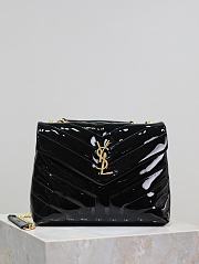 YSL Loulou Bag Black Patent Gold 23x17x9cm - 1