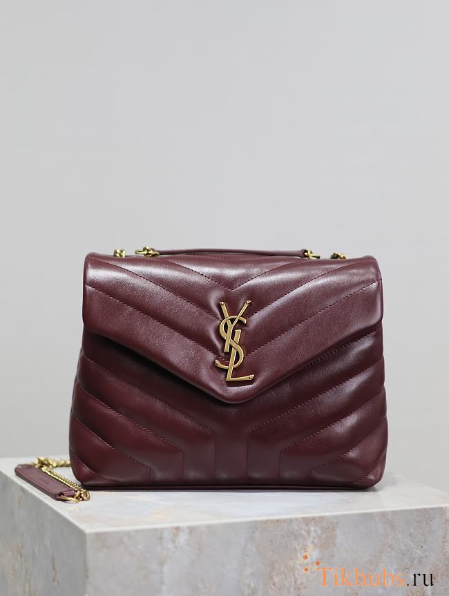 YSL LouLou Shoulder Bag Red Wine Bag 23x17x9cm - 1