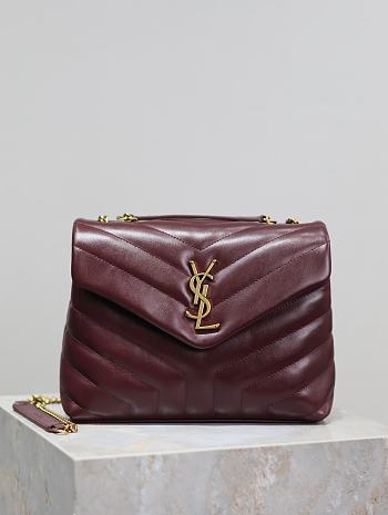 YSL LouLou Shoulder Bag Red Wine Bag 23x17x9cm