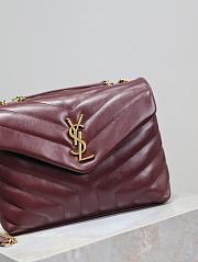YSL LouLou Shoulder Bag Red Wine Bag 23x17x9cm - 5