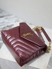 YSL LouLou Shoulder Bag Red Wine Bag 23x17x9cm - 2