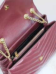 YSL Loulou Bag Red Wine Gold 31x23x10cm - 6