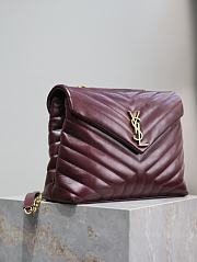 YSL Loulou Bag Red Wine Gold 31x23x10cm - 4