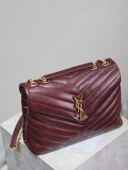 YSL Loulou Bag Red Wine Gold 31x23x10cm - 3