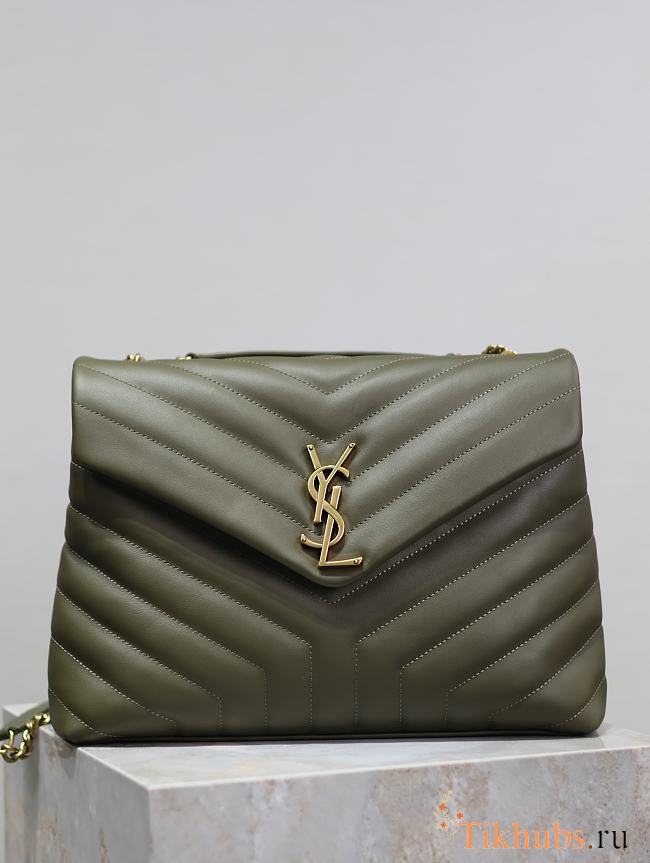 YSL Loulou Bag Green Gold 31cm - 1