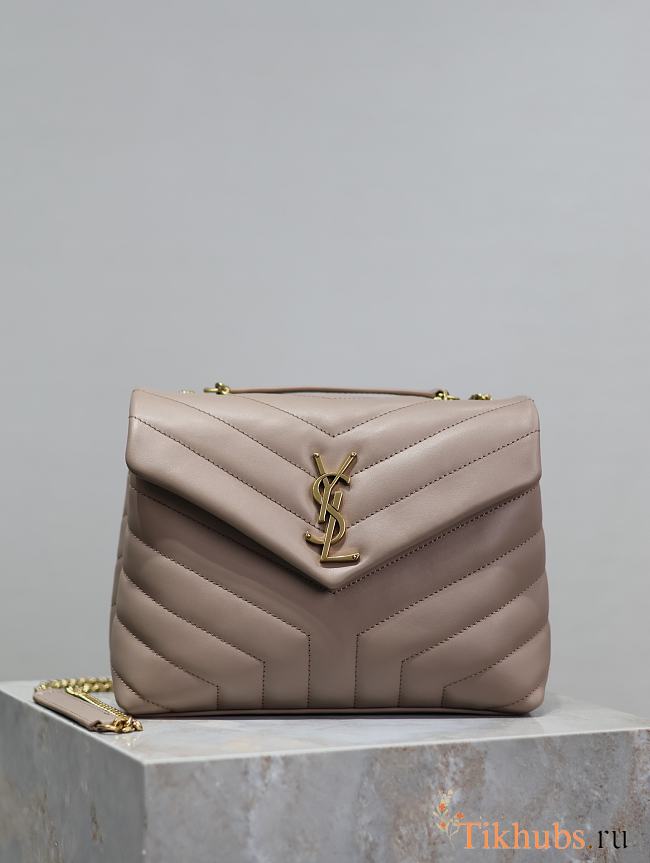 YSL Small Loulou Bag Nude Gold 23x17x9cm - 1