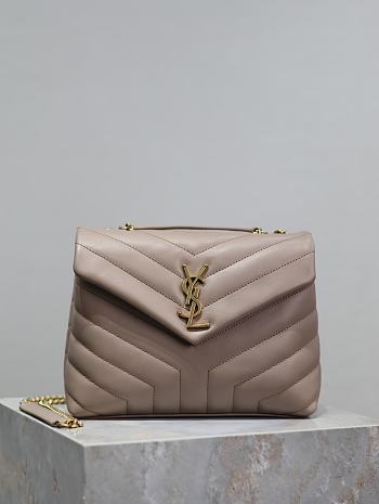YSL Small Loulou Bag Nude Gold 23x17x9cm