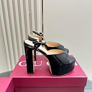 Gucci Platform Sandal Black Patent Heel 11cm - 1