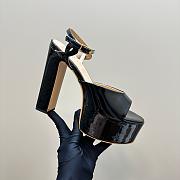 Gucci Platform Sandal Black Patent Heel 11cm - 5