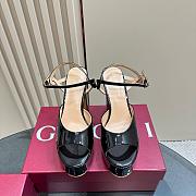 Gucci Platform Sandal Black Patent Heel 11cm - 2