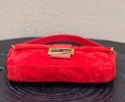 Fendi Baguette Bag Red Suede 27x15x6cm - 6