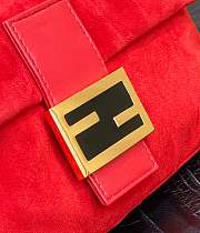 Fendi Baguette Bag Red Suede 27x15x6cm - 2