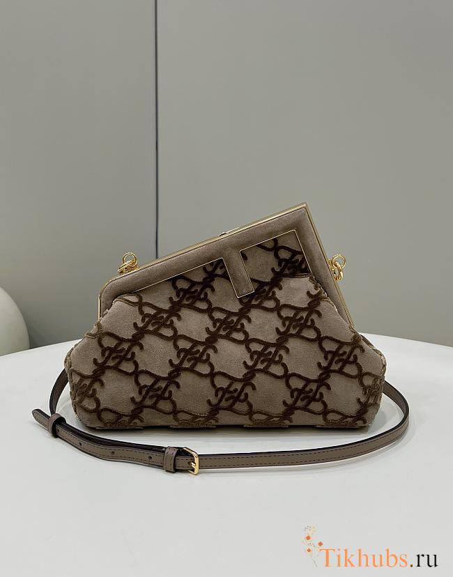 Fendi First Small Bag Velvet FF Logo 26x9.5x18cm - 1