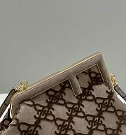 Fendi First Small Bag Velvet FF Logo 26x9.5x18cm - 5