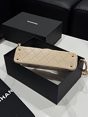 Chanel Mini Flap Bag Handle Lambskin Gold Beige 20x14x5.5cm - 3