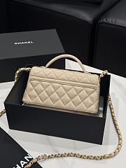 Chanel Mini Flap Bag Handle Lambskin Gold Beige 20x14x5.5cm - 2