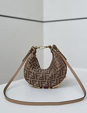 Fendi Fendigraphy Mini Beige FF Fabric Bag 20x13x7.5cm - 1