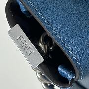 Fendi Baguette Chain Large Blue Leather Bag 38x21x7cm - 6