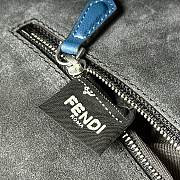 Fendi Baguette Chain Large Blue Leather Bag 38x21x7cm - 4