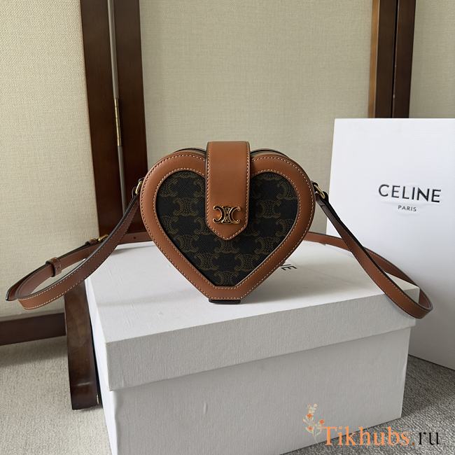 Celine Heart Tambour Bag 15x12x7cm - 1