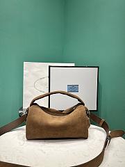 Prada Suede Brown Shoulder Bag 24x11x11cm - 3