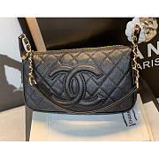 Chanel Caviar Timeless CC Pochette Black 25x14x5cm - 5