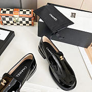 Chanel CC Patent Leather Loafers Black - 5