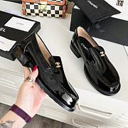 Chanel CC Patent Leather Loafers Black - 3