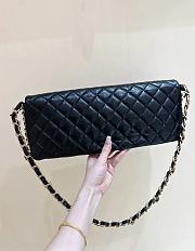 Chanel Flap Bag Clutch Black Lambskin Gold 38cm - 5