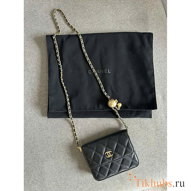 Chanel Wallet Chain Black Lambskin 12.5cm - 1