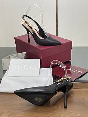 Gucci Signoria Slingback Pump Black Leather Heel 10.5cm - 5