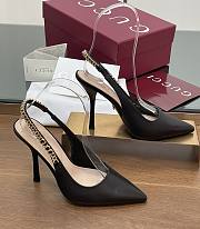 Gucci Signoria Slingback Pump Black Leather Heel 10.5cm - 4