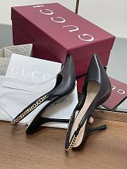 Gucci Signoria Slingback Pump Black Leather Heel 10.5cm - 3